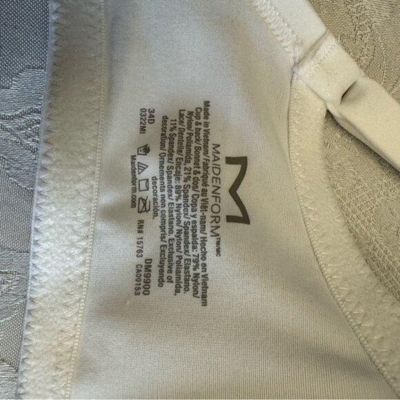 Maidenform Bra 34D Love The Lift Push Up And In‎ White Beige DM9900 New - Picture 6 of 9